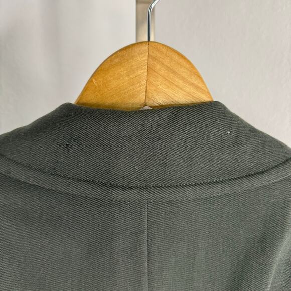 Vintage Military Wool Overcoat Gaberdine Belted Trench Removeable Liner 36L - Picture 13 of 16